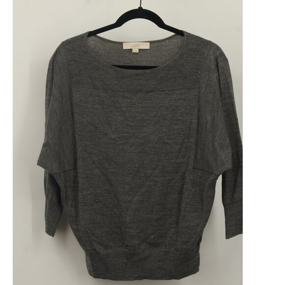 Ann Taylor Loft Women's Pullover Wool Blend Sweater Dolman Sleeve Size S Gray - Picture 1 of 4